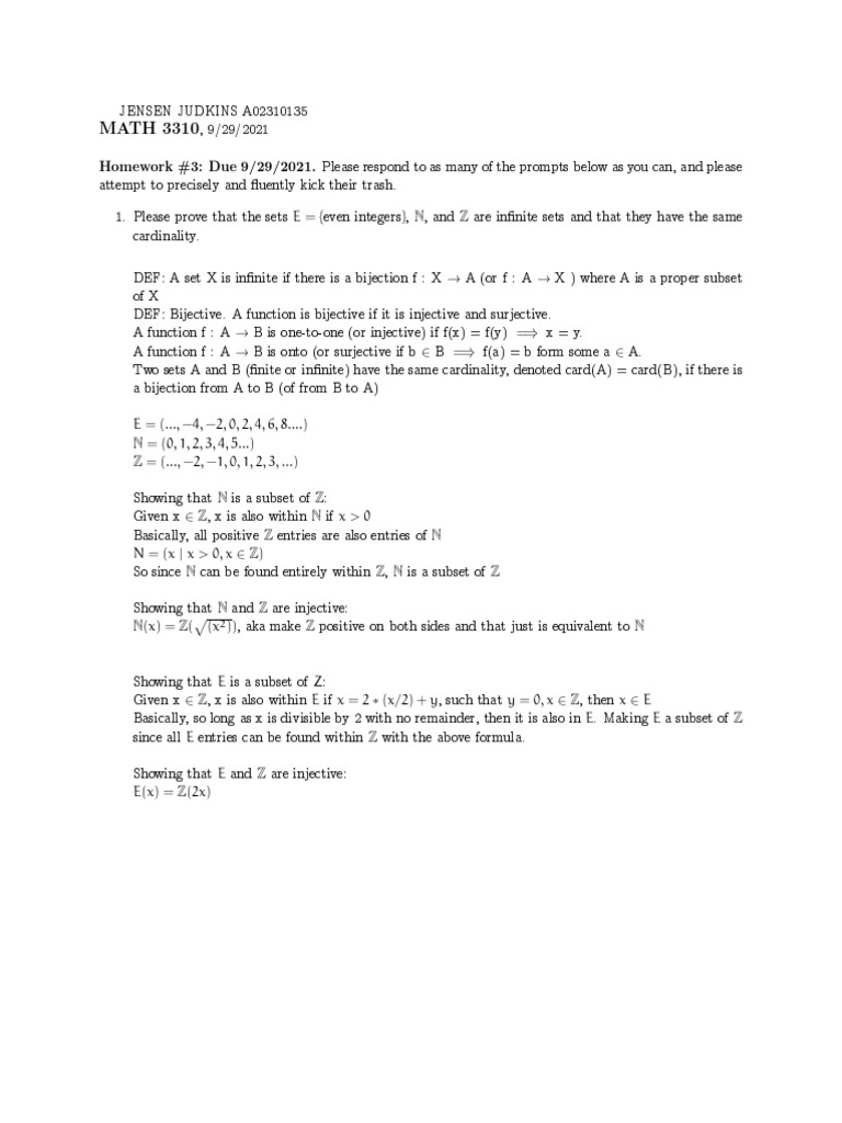 Discrete Math HW3 | PDF