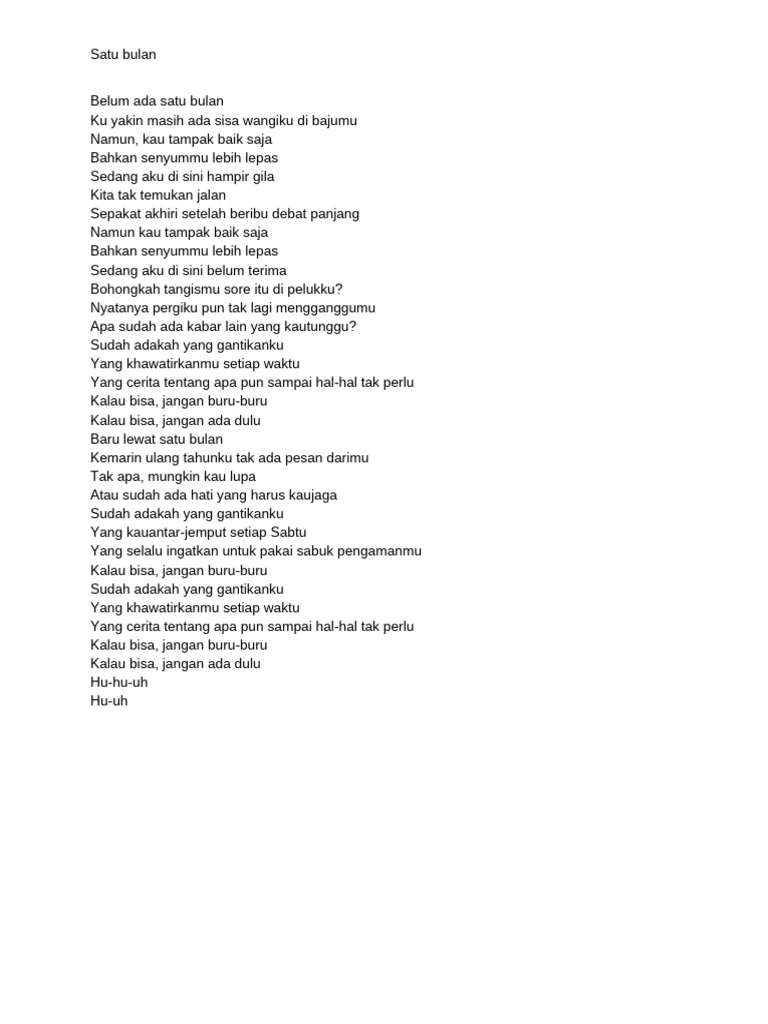 Satu Bulan - Bernadya | PDF