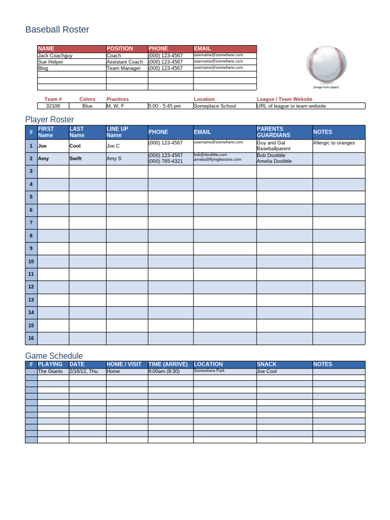 Baseball Roster | PDF