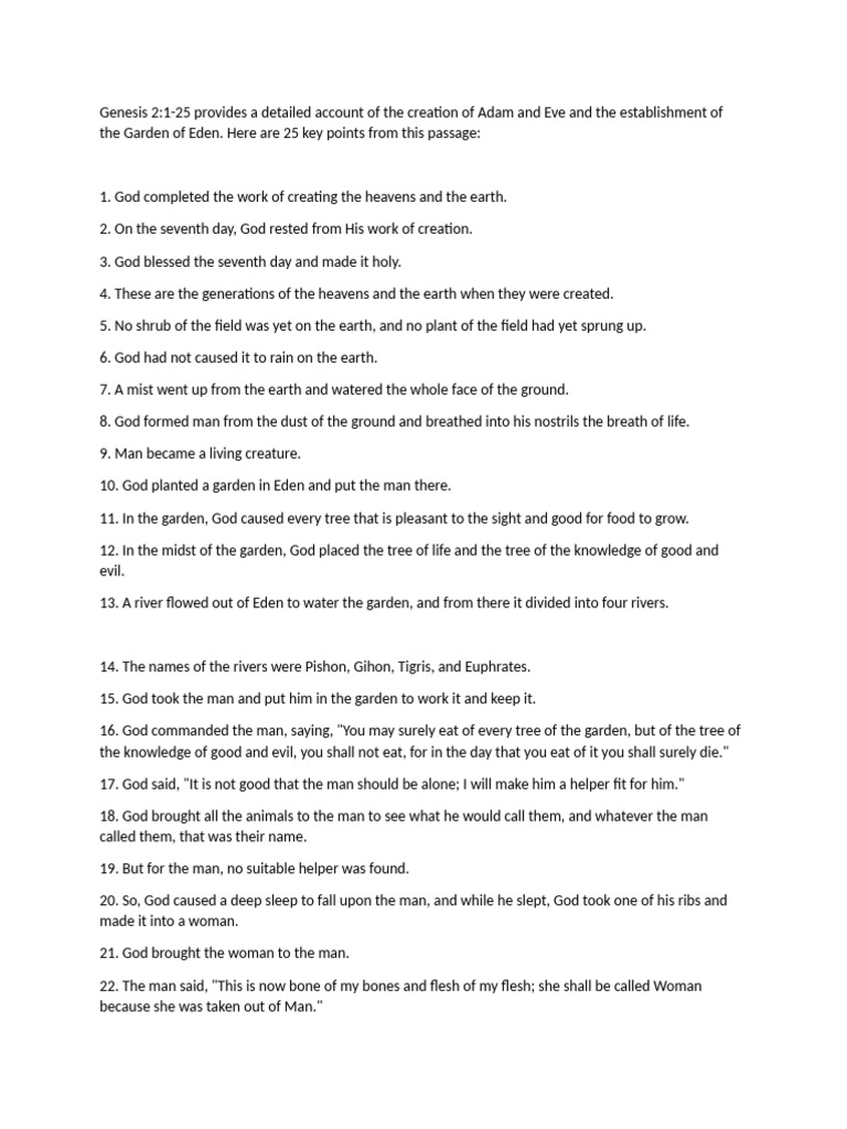 Creation of Adam and Eve & Jesus' Birth | PDF | Genesis Creation ...