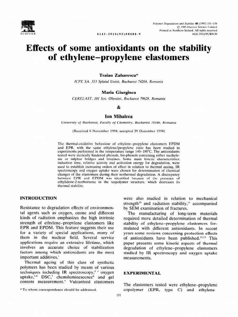 Effects of Some Antioxidants On The Stability | PDF