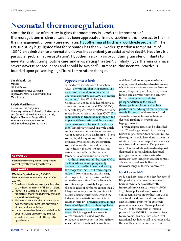 2007 Neonatal Thermoregulation Pdf