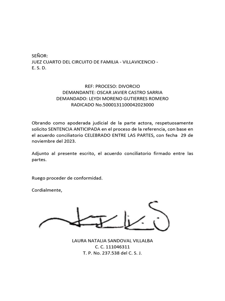 Solicitud Sentencia Anticipada(1) | PDF