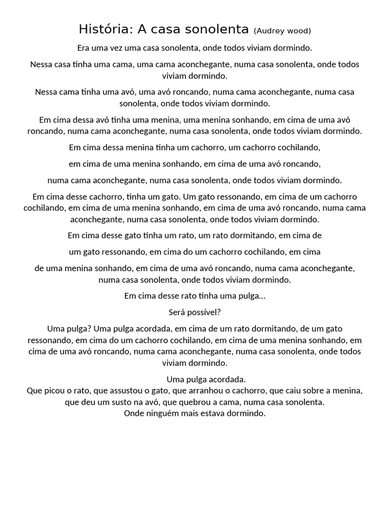 História (A Casa Sonolenta) | PDF