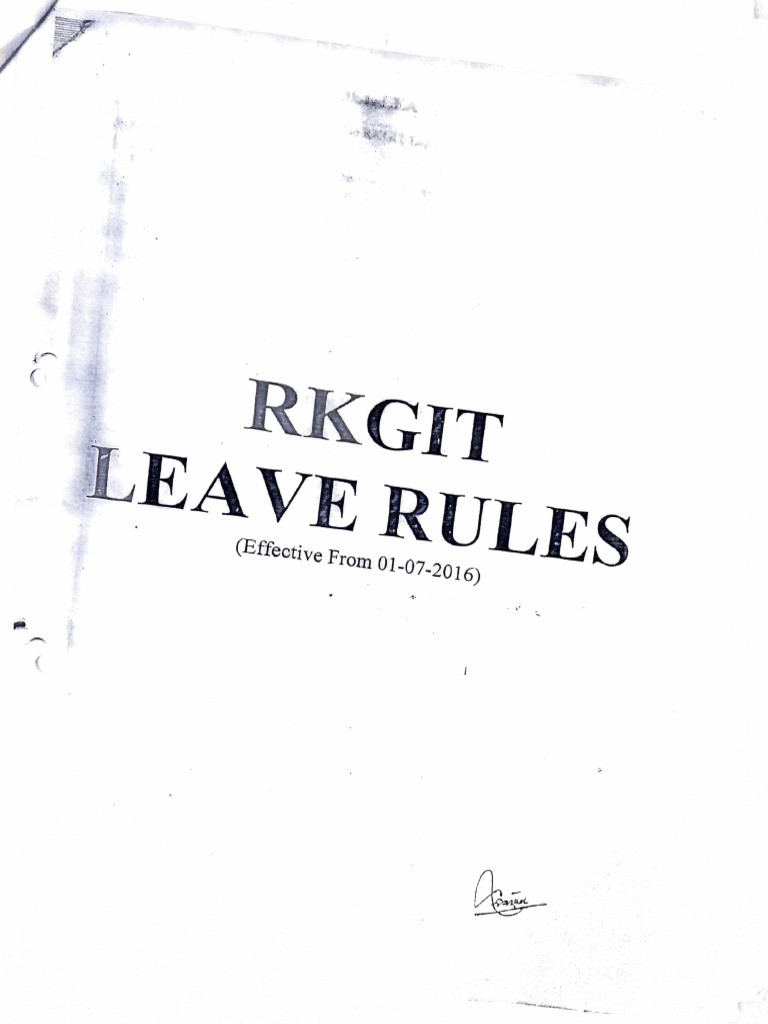Rkgit Leave Rule | PDF