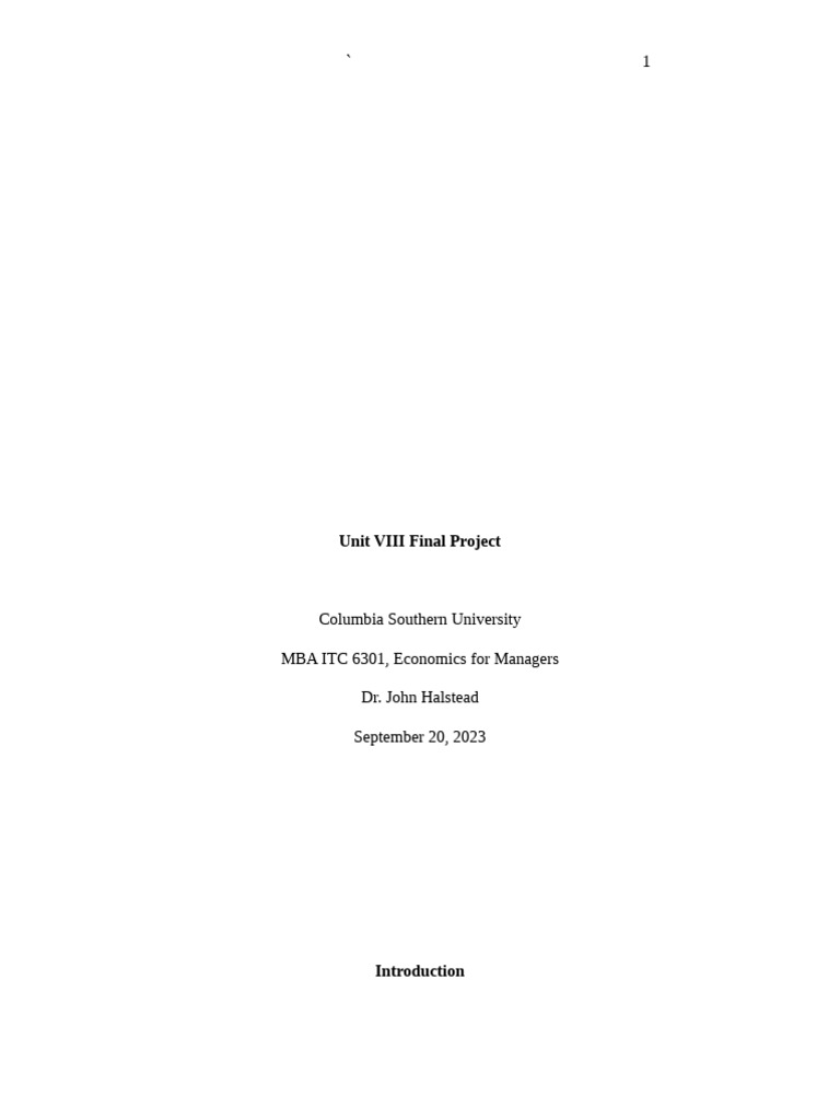 Unit VIII Final Project | PDF