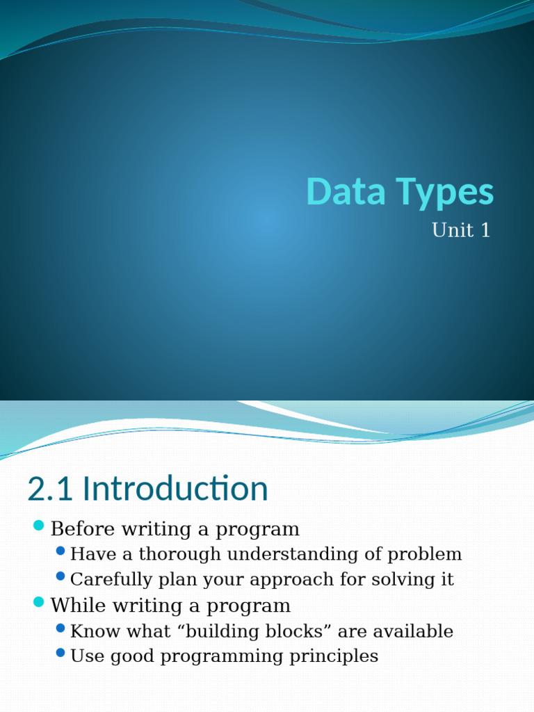 Data Types | PDF