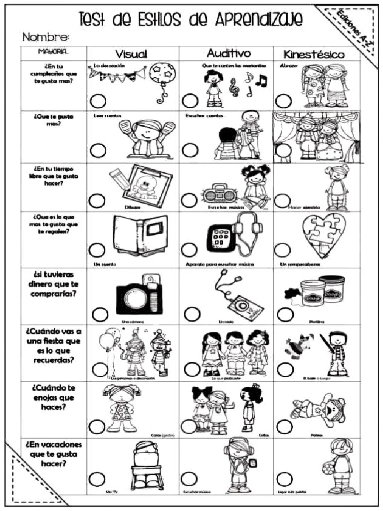 Test de Estilos de Aprendizaje | PDF