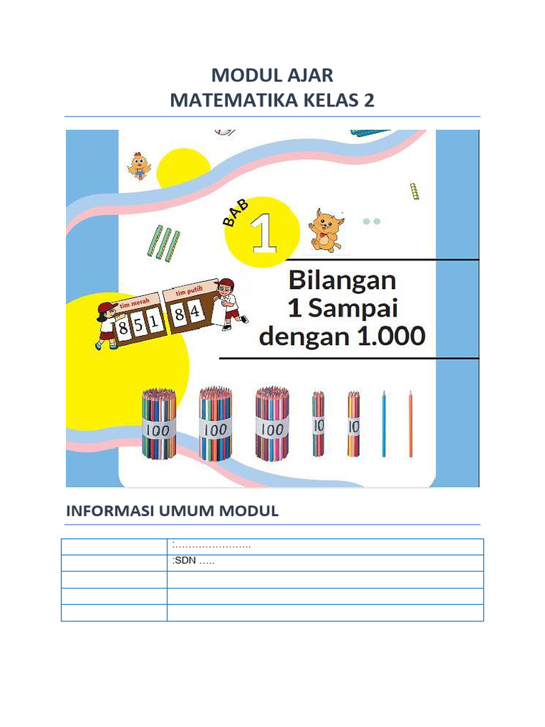 Bab 1 Bilangan 1 Sampai Dengan 1 000 Pdf