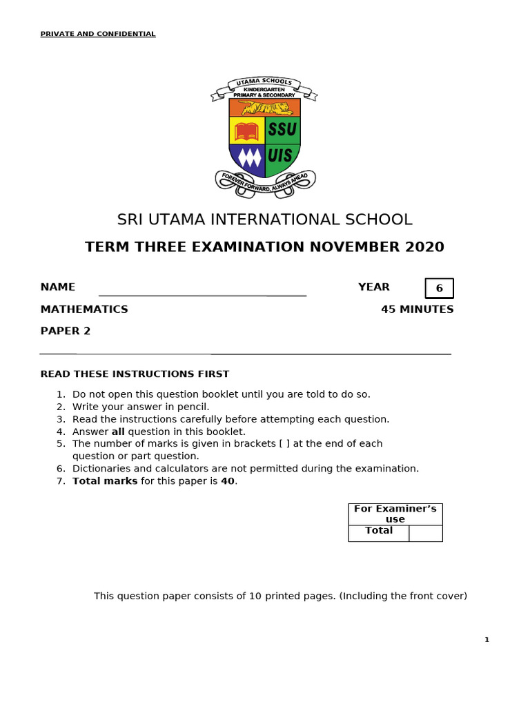 Mathematics Year 6 Paper 2 | PDF