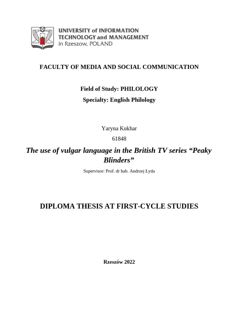 Diploma Thesis .Edit | PDF | Profanity | Human Communication