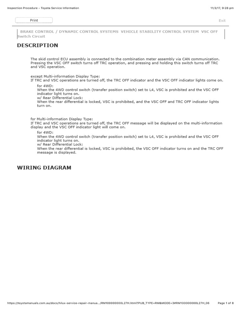 VSC OFF Switch Circuit | PDF