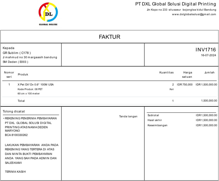 INVOICE INV1716 16JuLY2024 1405AM | PDF