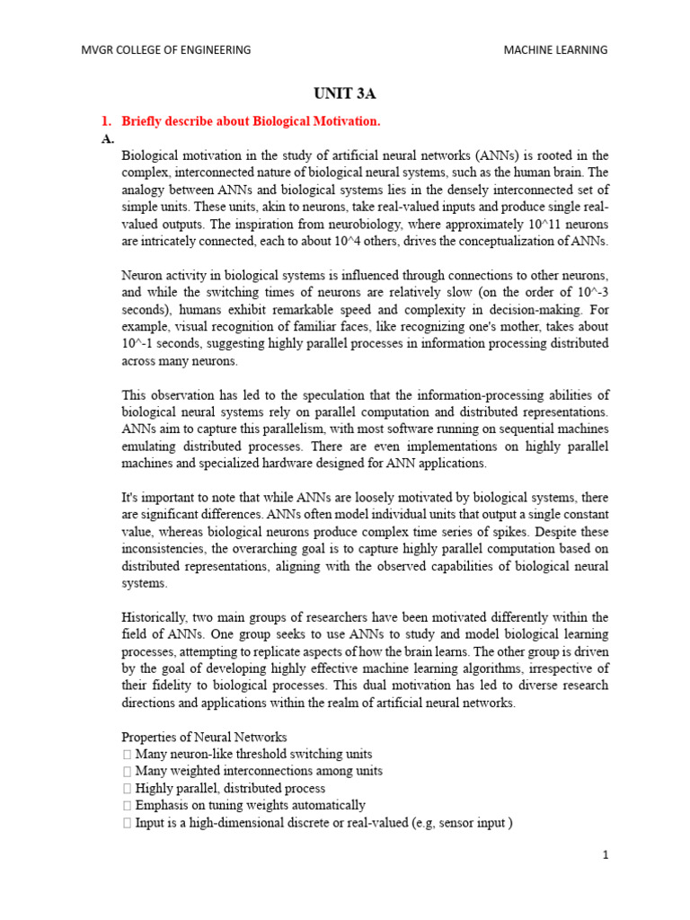 ML - Unit 3a | PDF