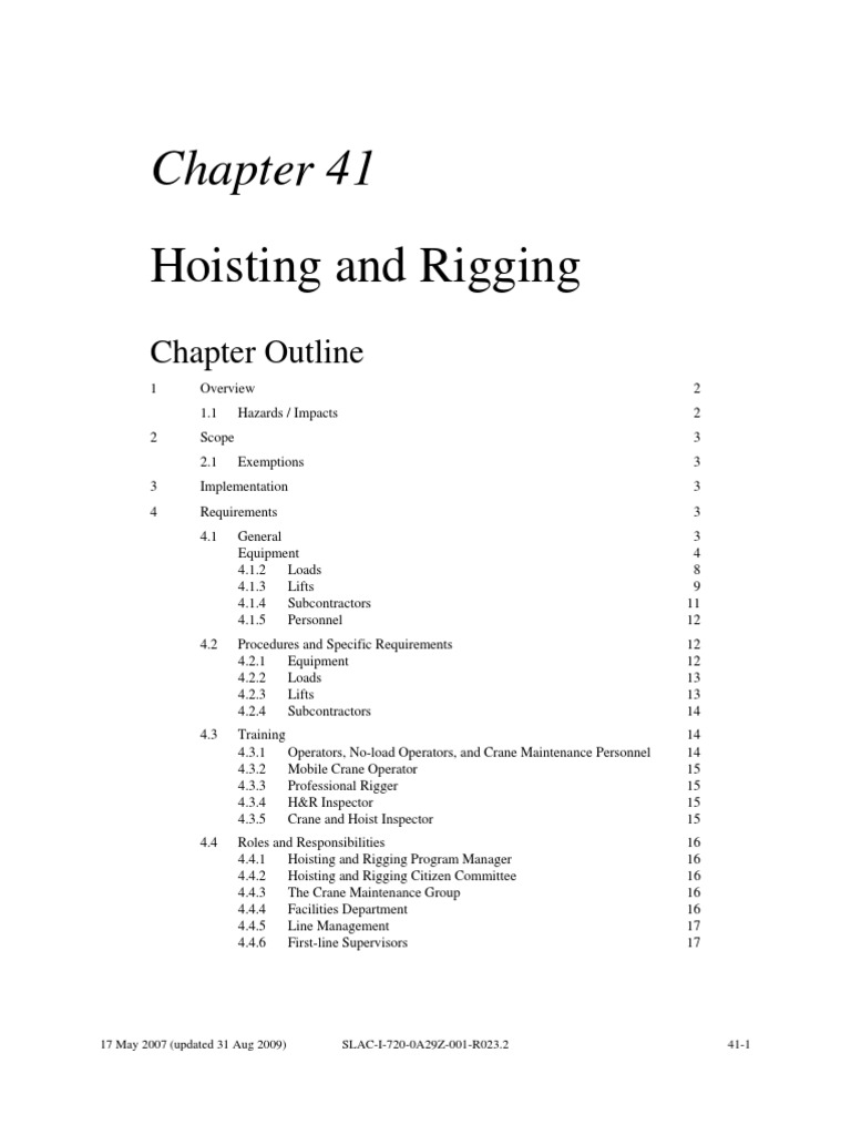 Hoisting and Rigging Safety Protocols | PDF | Elevator | Crane (Machine)