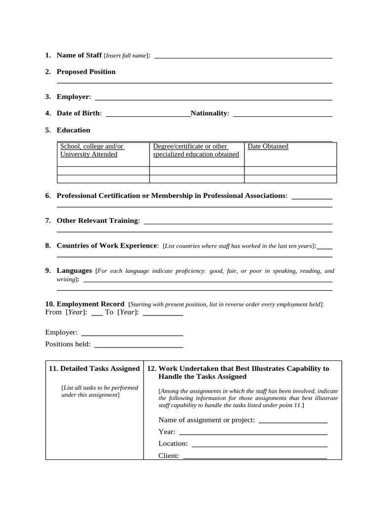 WB CV Template | PDF