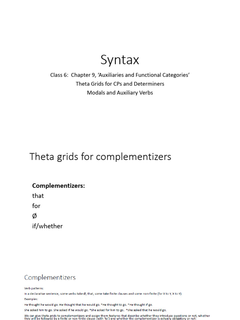UNED-Syntax Class 6 2022 | PDF