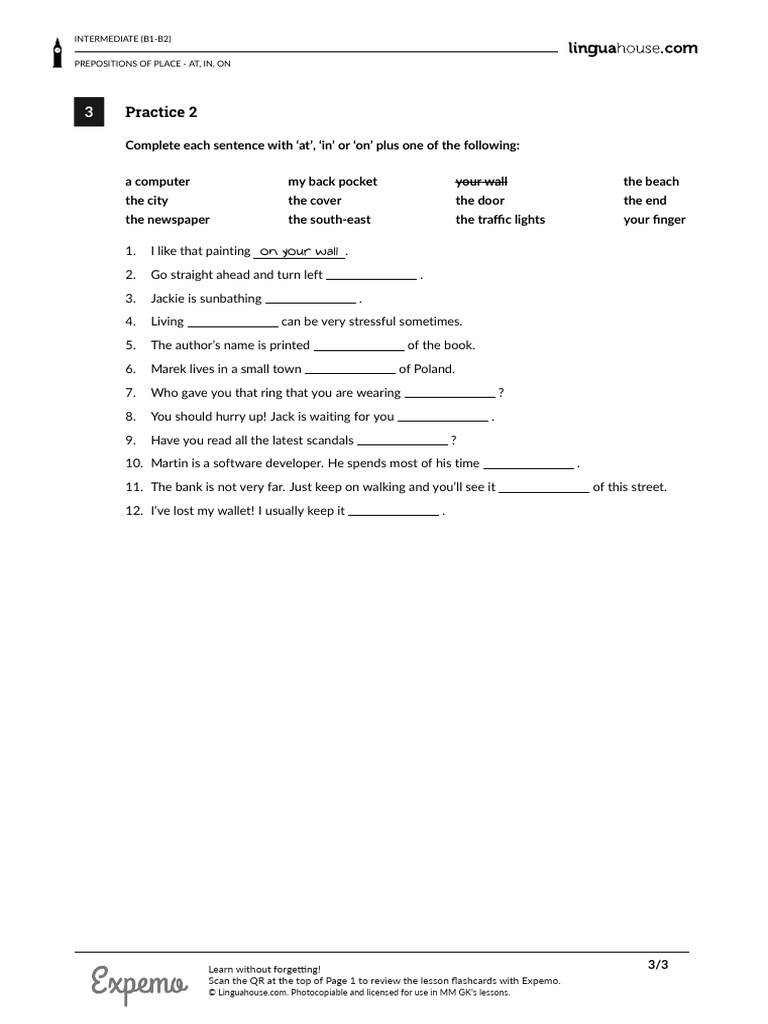 Prepositions 1 | PDF
