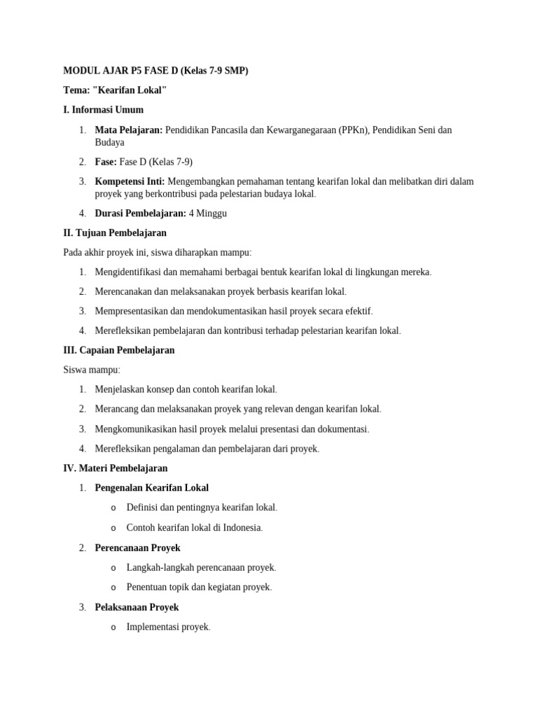 Contoh Modul P5 Pdf