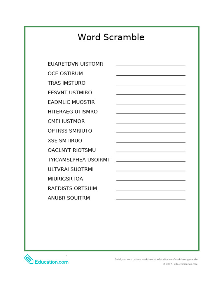 Word Scramble | PDF