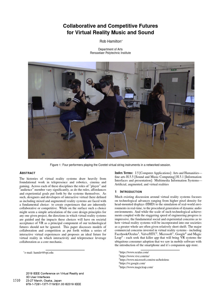 Collaborative and Competitive Futures For Virtual Reality Music and ...