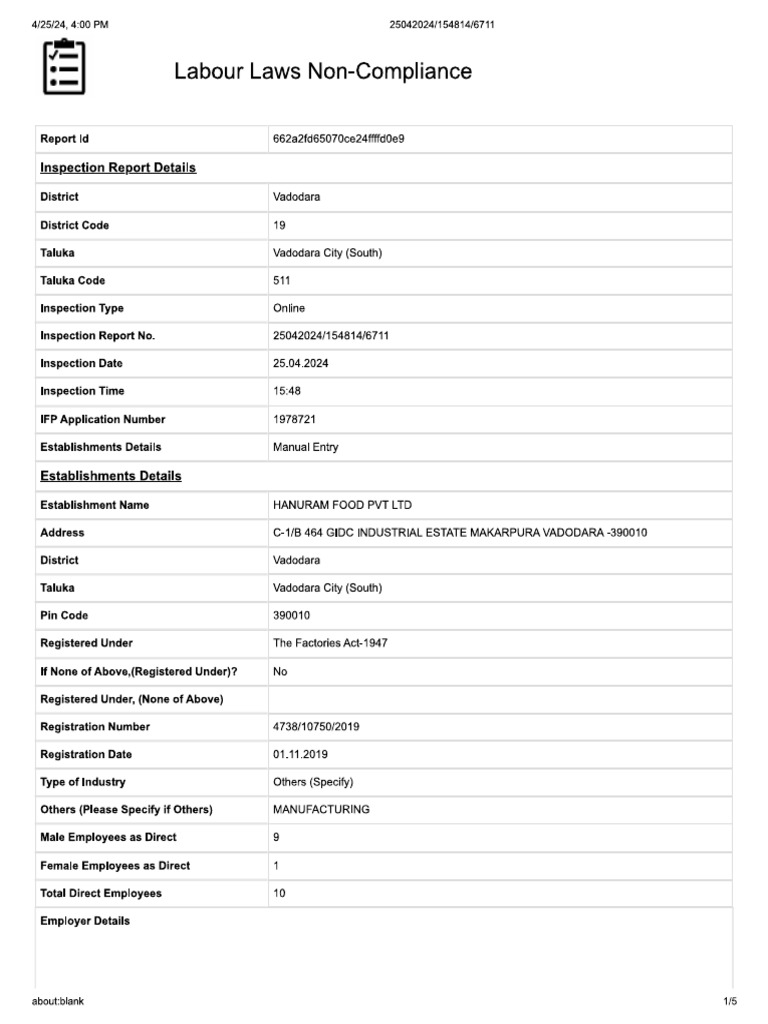 Inspection Report | PDF