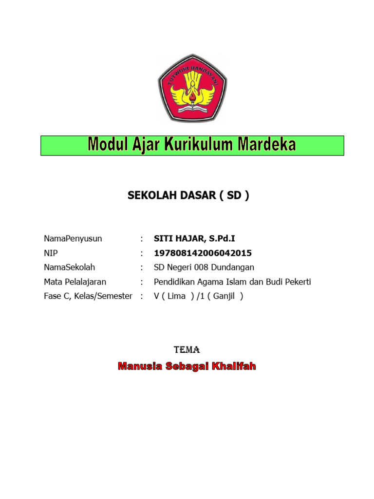 Modul Ajar Kelas 5 Bab 3 Aku Anak Saleh. Materi. Manusia Sebagai ...