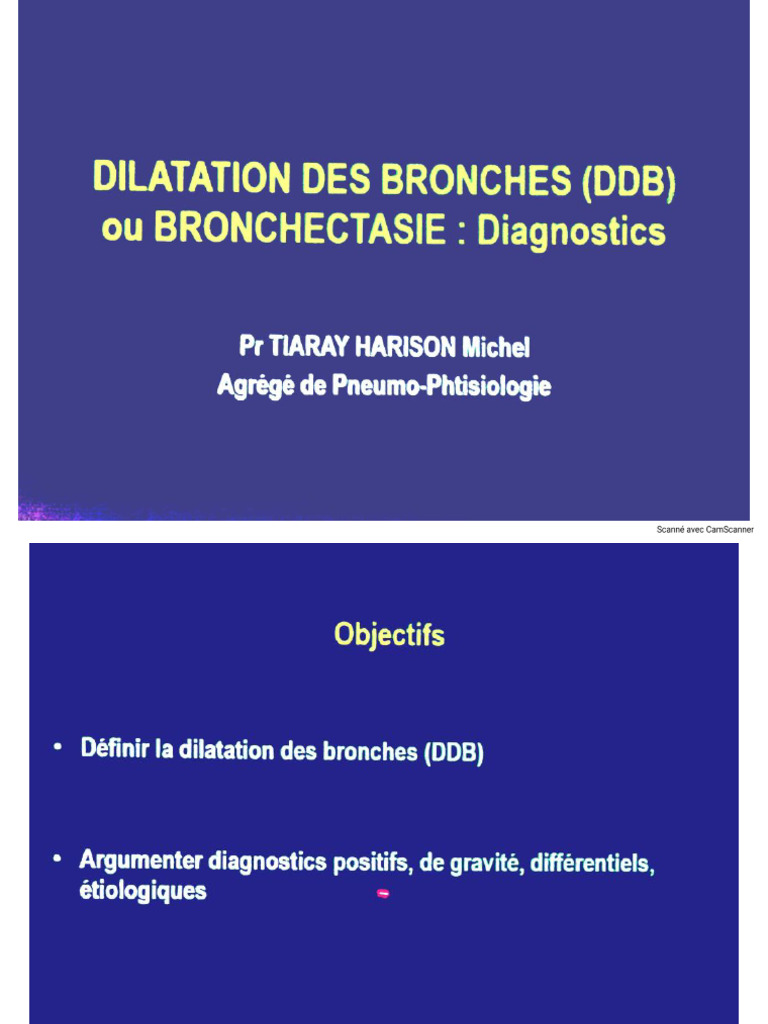 DILATATION DES BRONCHES (DDB) - Ou BRONCHECTASIEDiagnostics | PDF