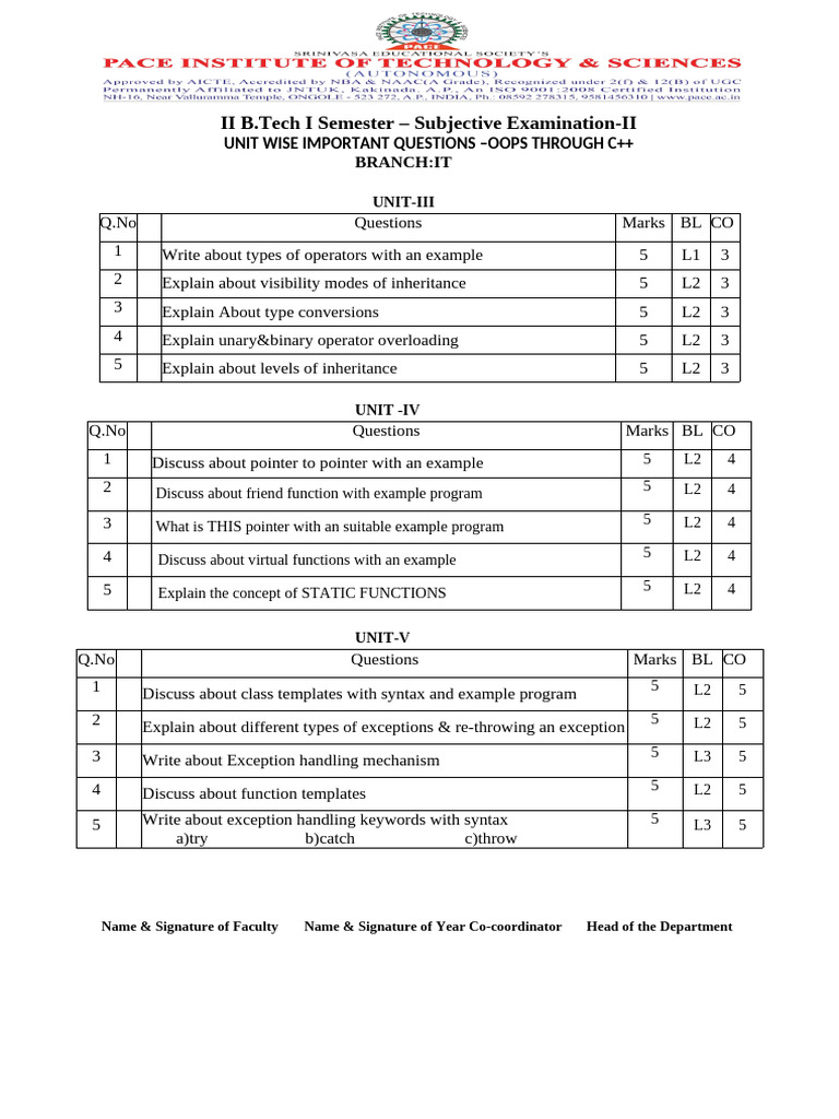 C++ Important Questions Mid-Ii | PDF | C++ | Object (Computer Science)