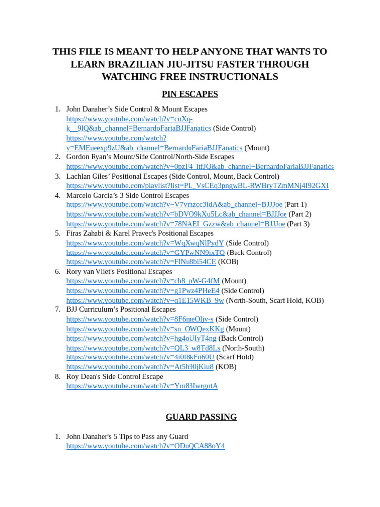 BJJ Instructionals | PDF