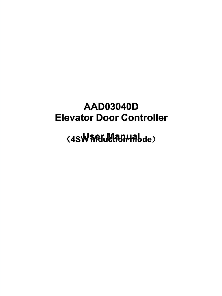 PDF Aad03040d Elevator Door Controller User Manual 4sw Induction Mode ...