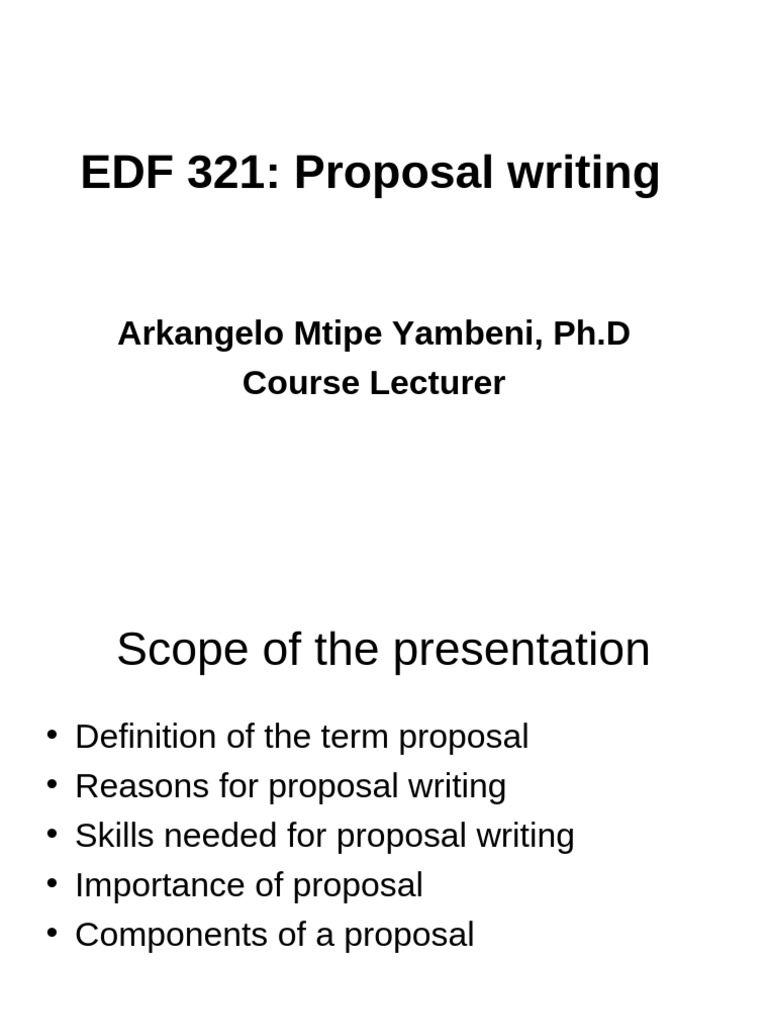 Proposal Writing Notes | PDF