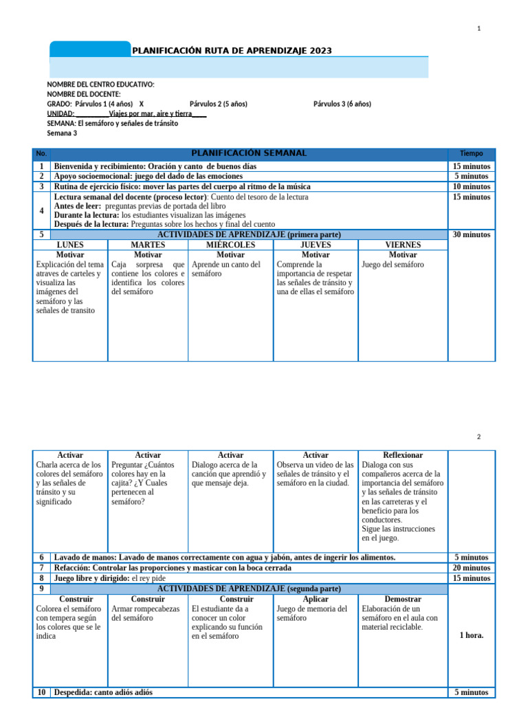 RUTA DE APRENDIZAJE Etapa 4 Semana 3 Semaforo y Señales de Transito. | PDF
