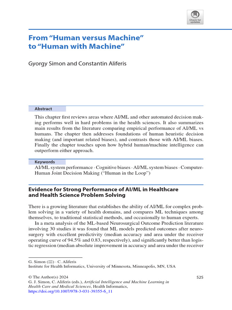 From Human Versus Machine To Human With Machine | PDF