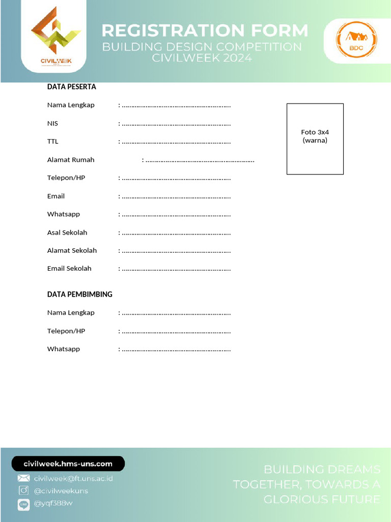 Form Registrasi BDC SMK 2024 | PDF