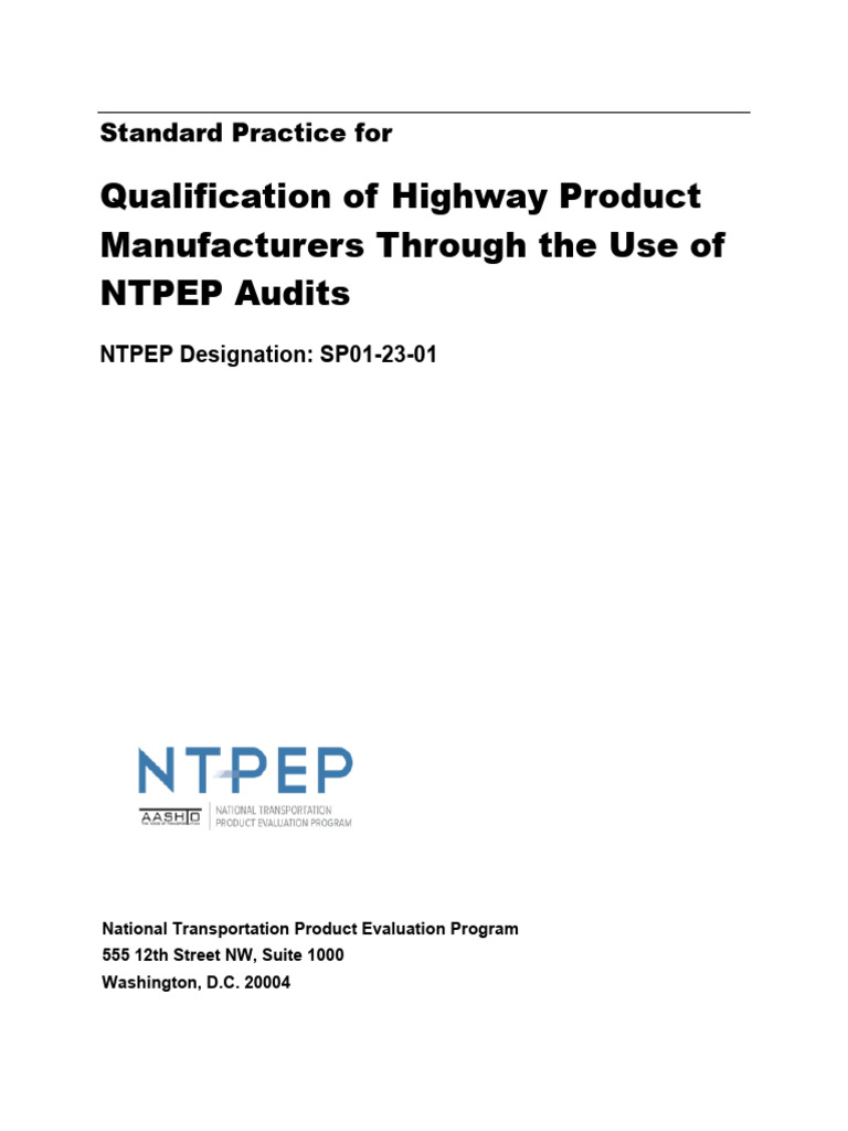 SP01-23-01 Standard Practice | PDF