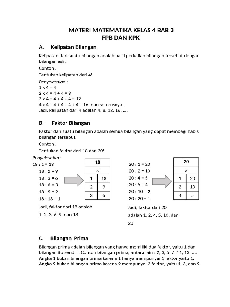 Materi Matematika Kelas 4 Bab 3 | PDF