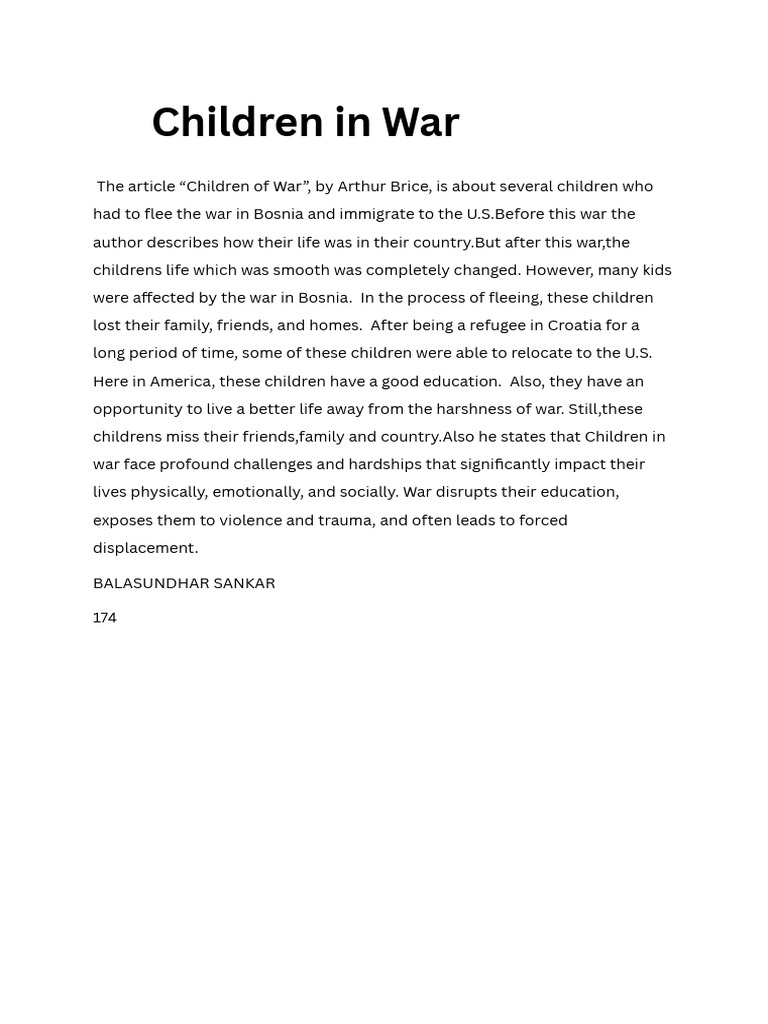 Children in War | PDF