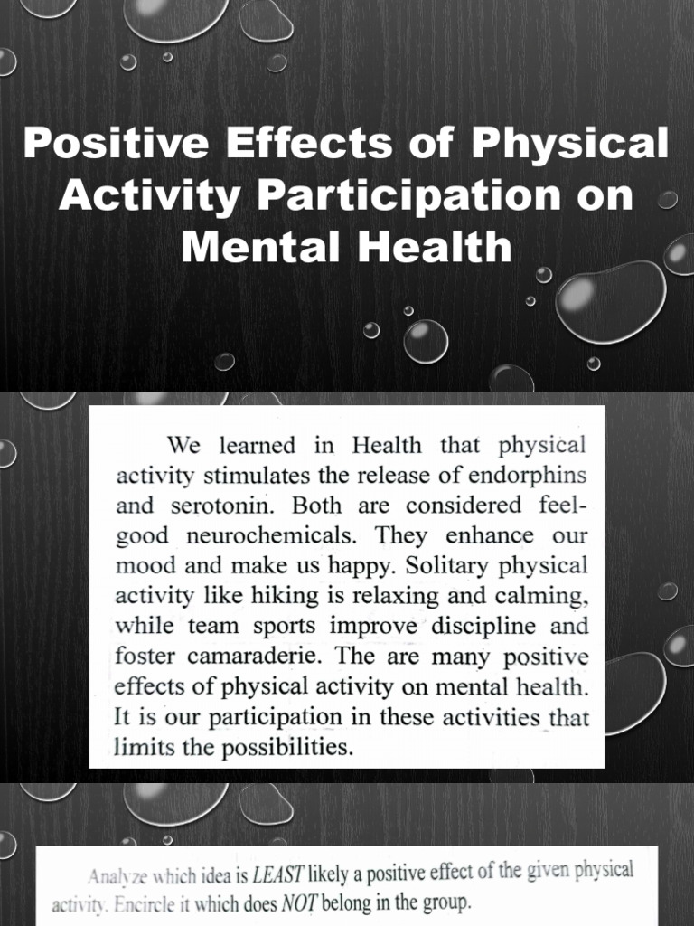 Positive Effects of Physical Activity Participation On Mental Health | PDF