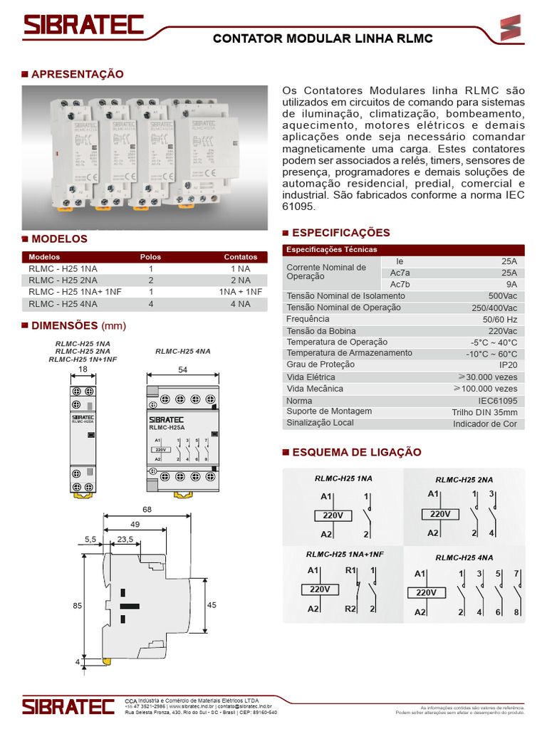 Manual Contator Modular Linha RLMC | PDF