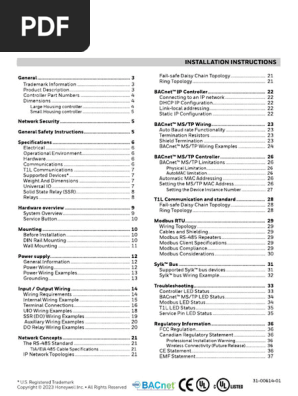 Unitary Controller 24 V - Installation Instructions 23052023 | PDF