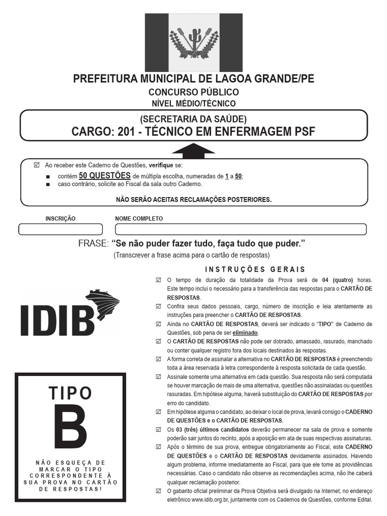 Idib - Lg - Prova | PDF