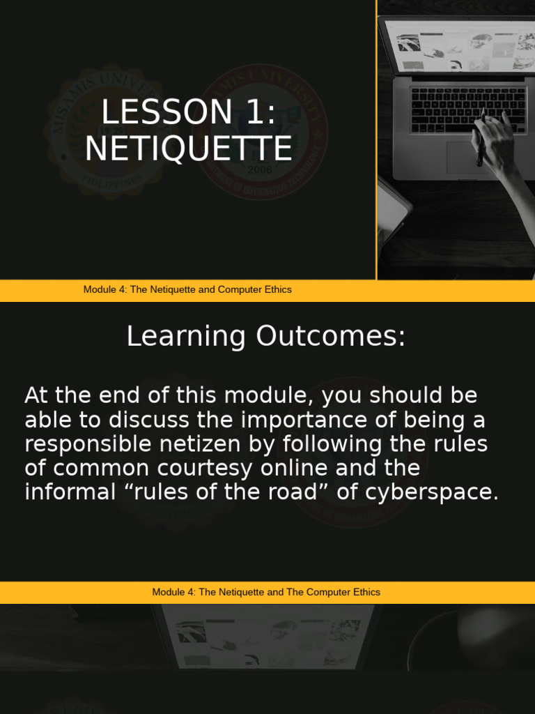 Lesson 1 Netiquette 1 | PDF