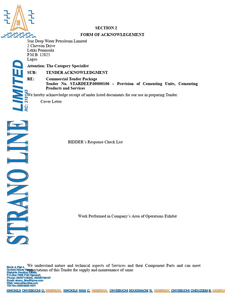CITT Form of Acknowledgement | PDF