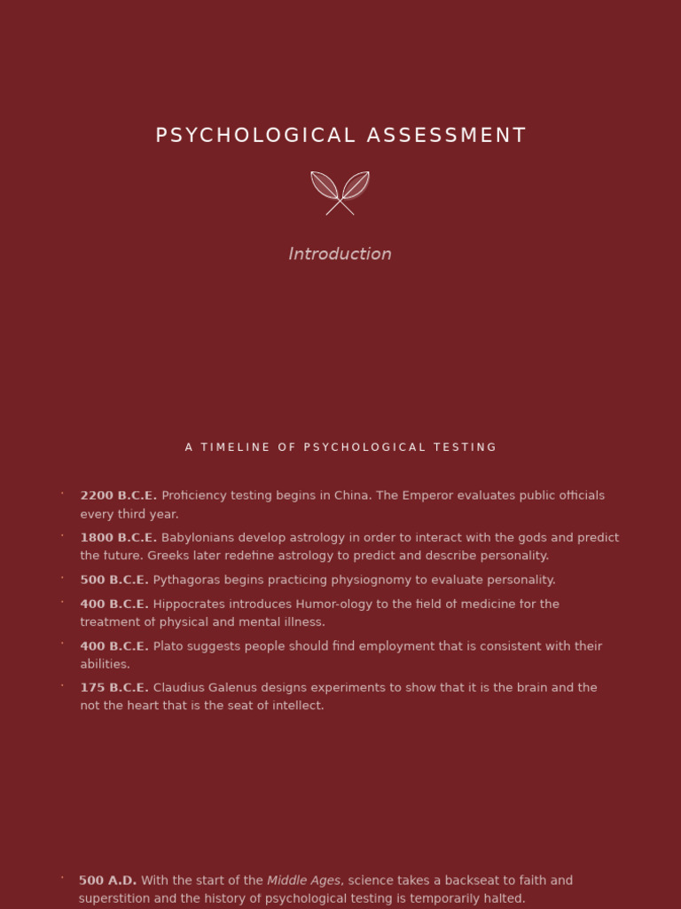 Psy Assessment 1 Bs Level | PDF
