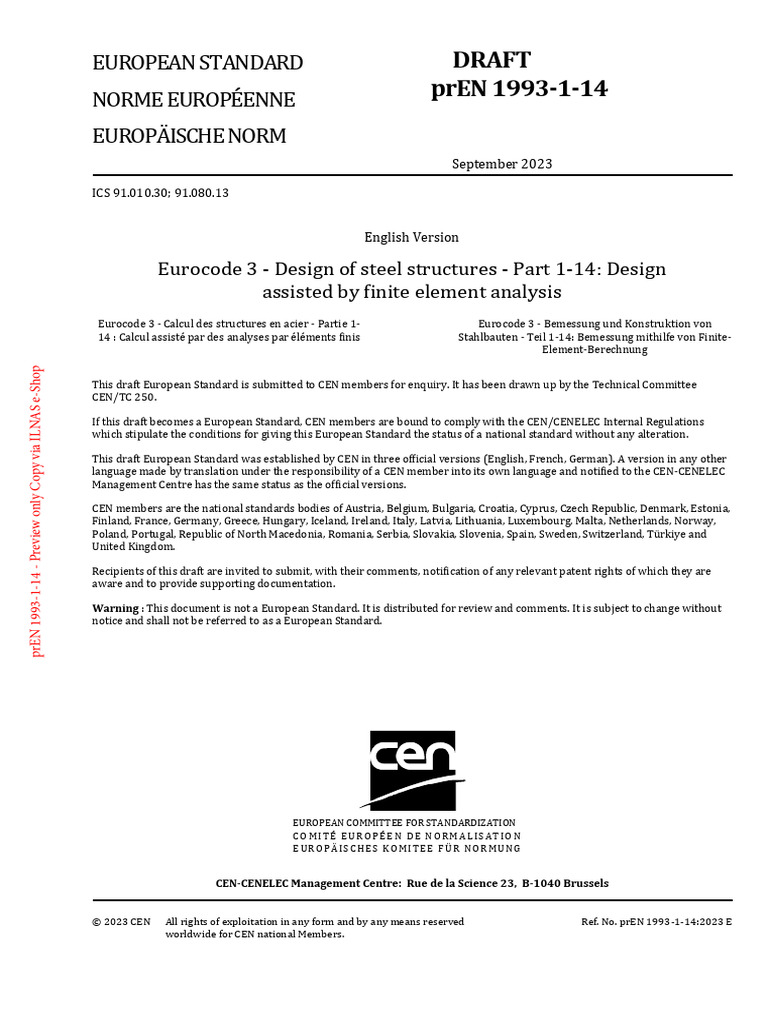 prEN 1993-1-14 (2023) (E) | PDF