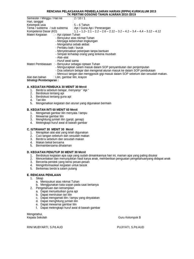 RPPH TK-B SMT2 Minggu - 10 - Api | PDF