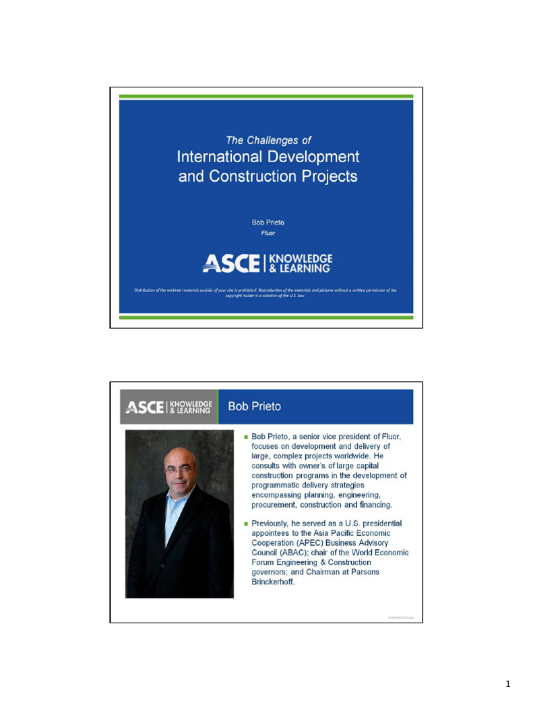 The challenges of the international development and construction