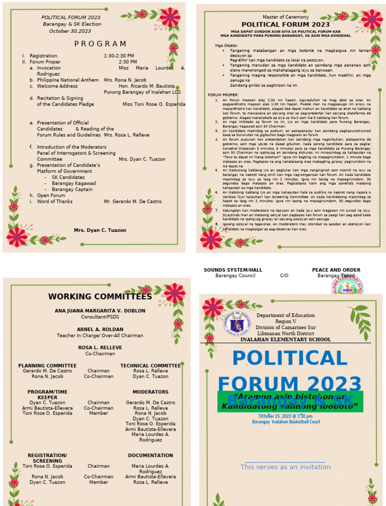 Political Forum PRogram 1 | PDF