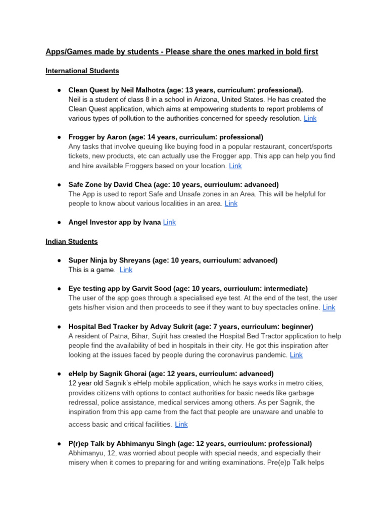 Apps games made by students 1 pdf